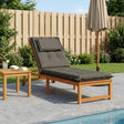 Vidaxl ligstoel kussen gemert 100% polyester grijs 190 x 60 x 9 cm