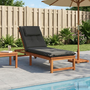 Vidaxl ligstoel kussen gemert 100% polyester antraciet 190 x 60 x 9 cm
