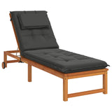 Vidaxl ligstoel kussen gemert 100% polyester antraciet 190 x 60 x 9 cm