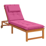 Vidaxl ligstoel kussen gemert 100% polyester roze 190 x 60 x 9 cm