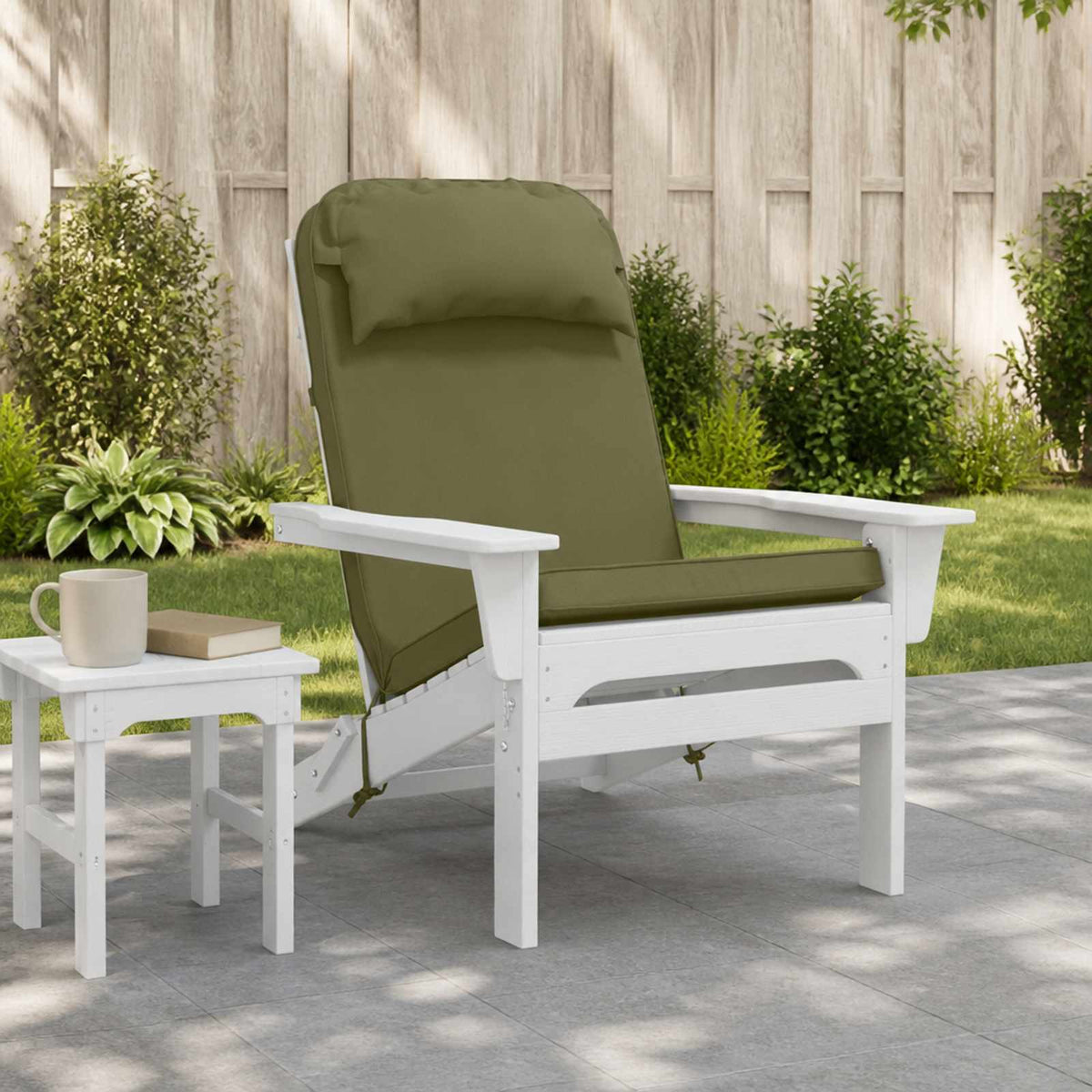 Vidaxl zon loungerkussen 100% polyester olijfgroen 55 x 124 x 5 cm