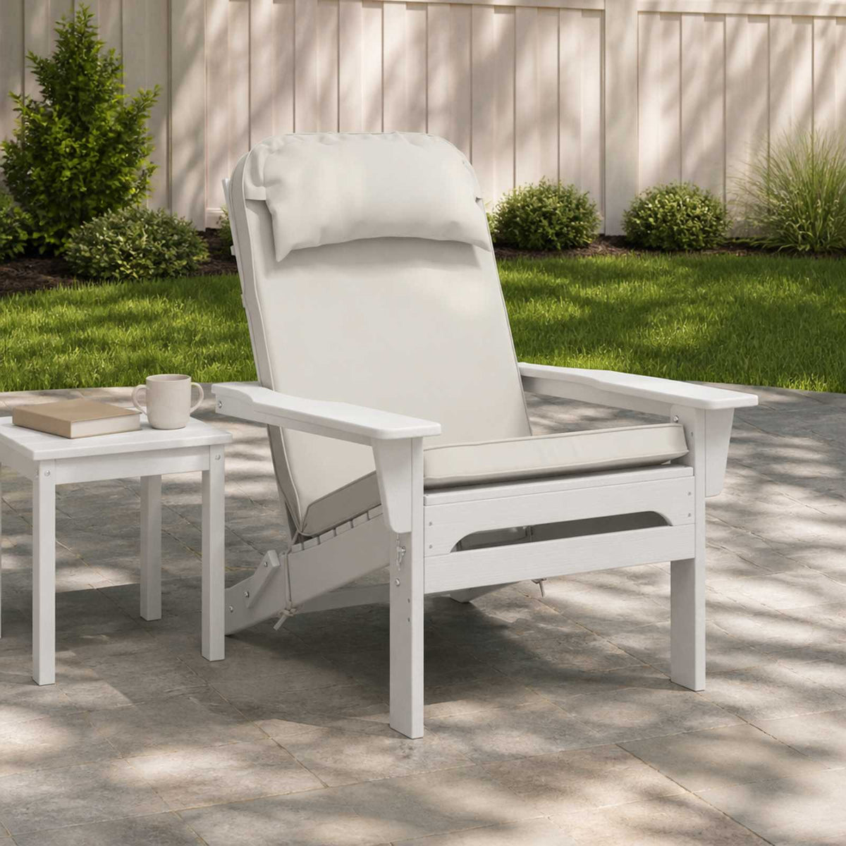 Vidaxl zon loungerkussen 100% polyester wit 55 x 124 x 5 cm