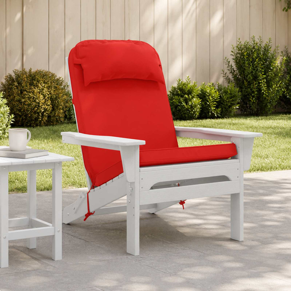Vidaxl zon loungerkussen 100% polyester rood 55 x 124 x 5 cm
