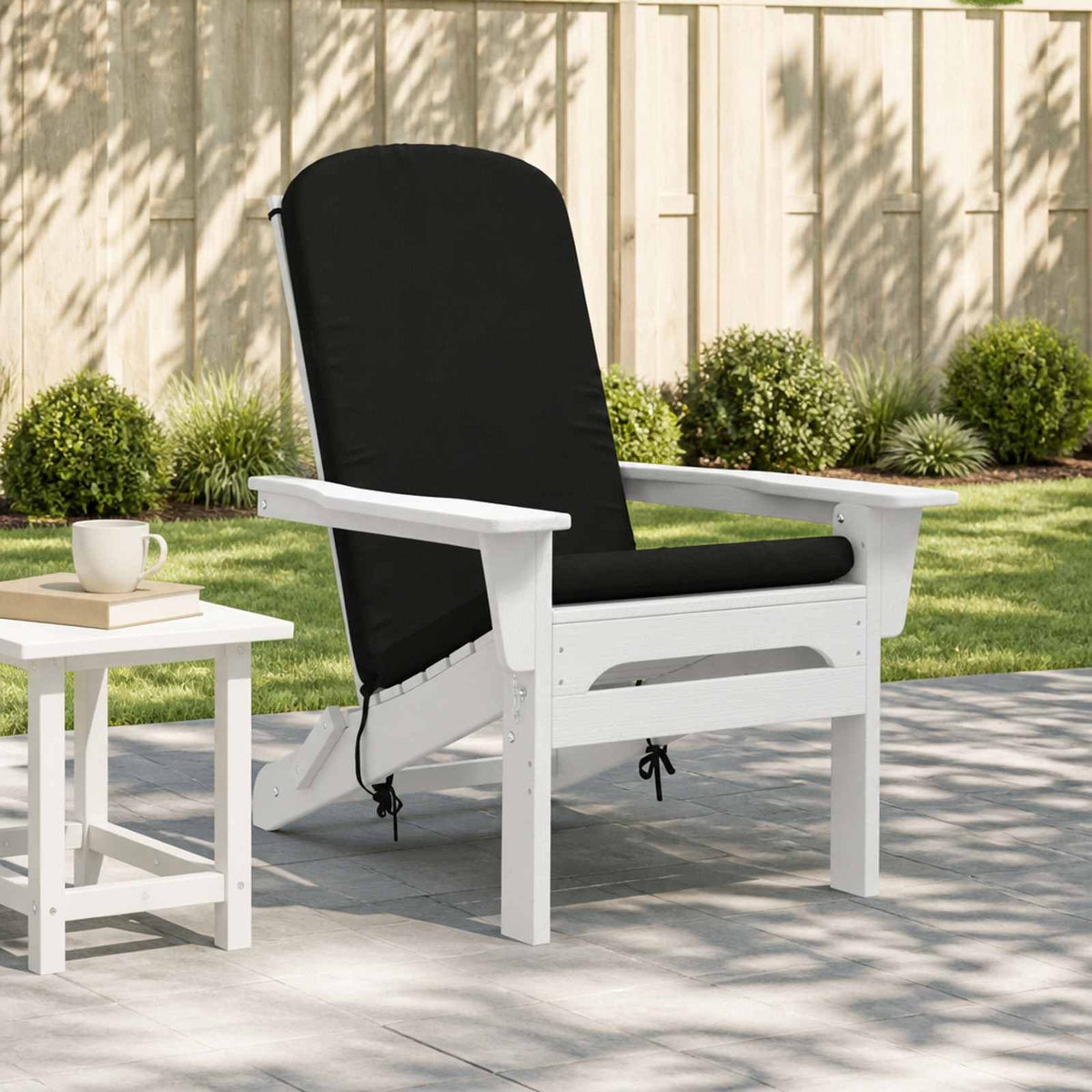 Vidaxl adirondack stoelkussen gemert 100% polyester zwart