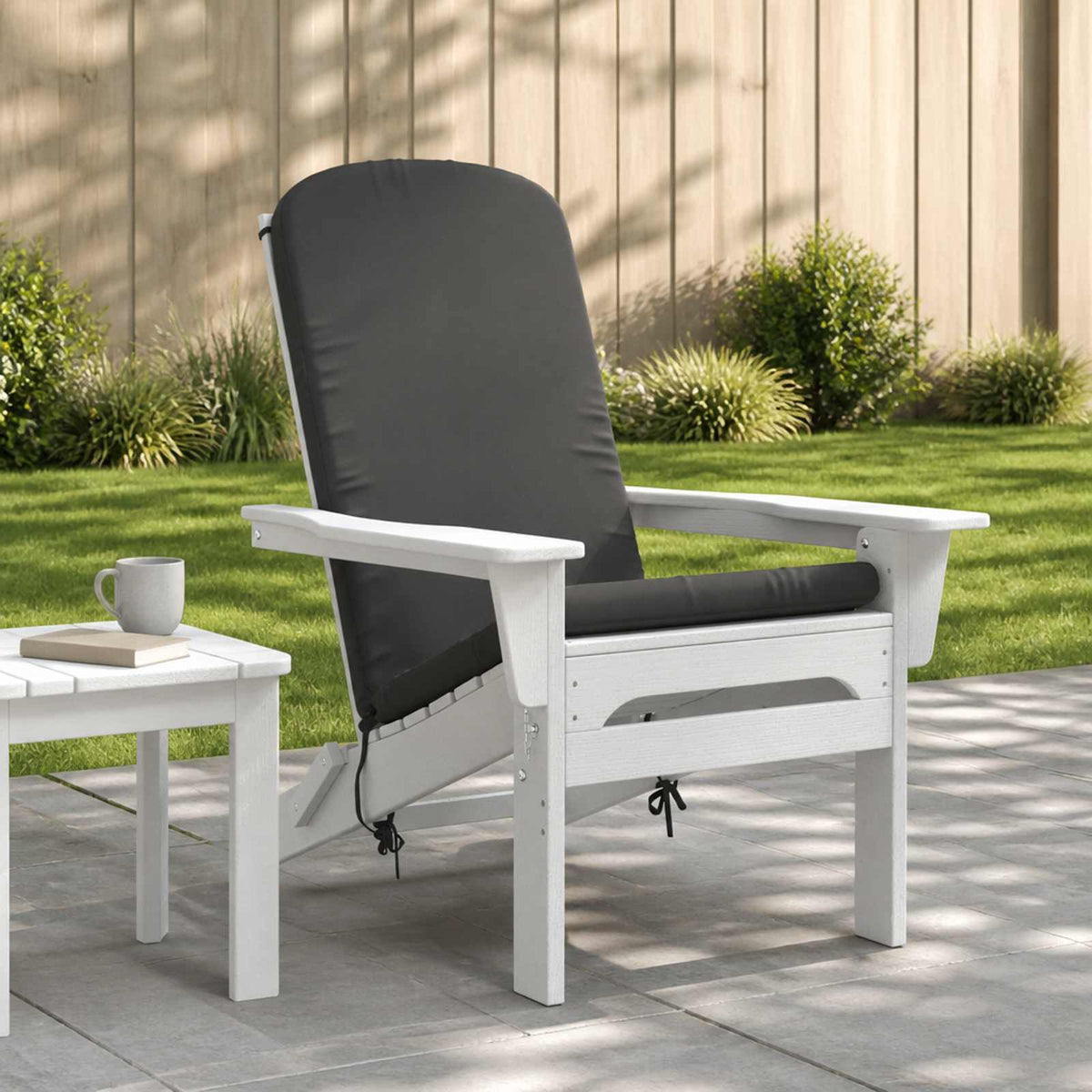 Vidaxl adirondack stoelkussen gemert 100% polyester antraciet