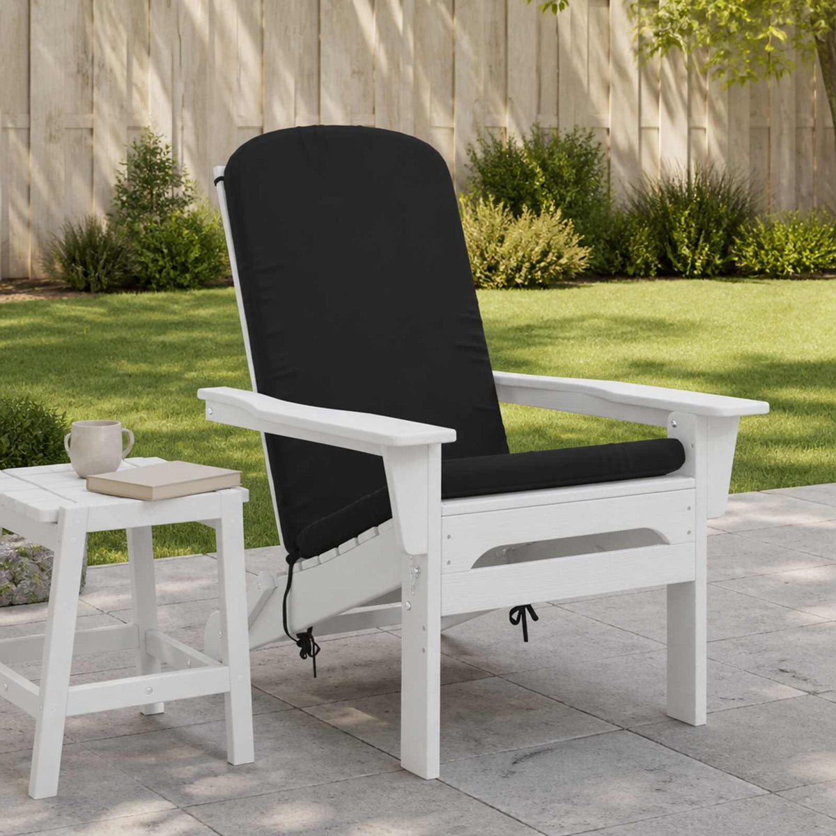 Vidaxl adirondack stoelkussen gemert 100% polyester zwart
