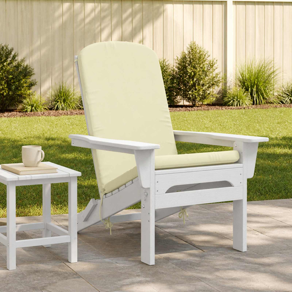 Vidaxl adirondack stoelkussen gemert 100% polyester crèmekleurig