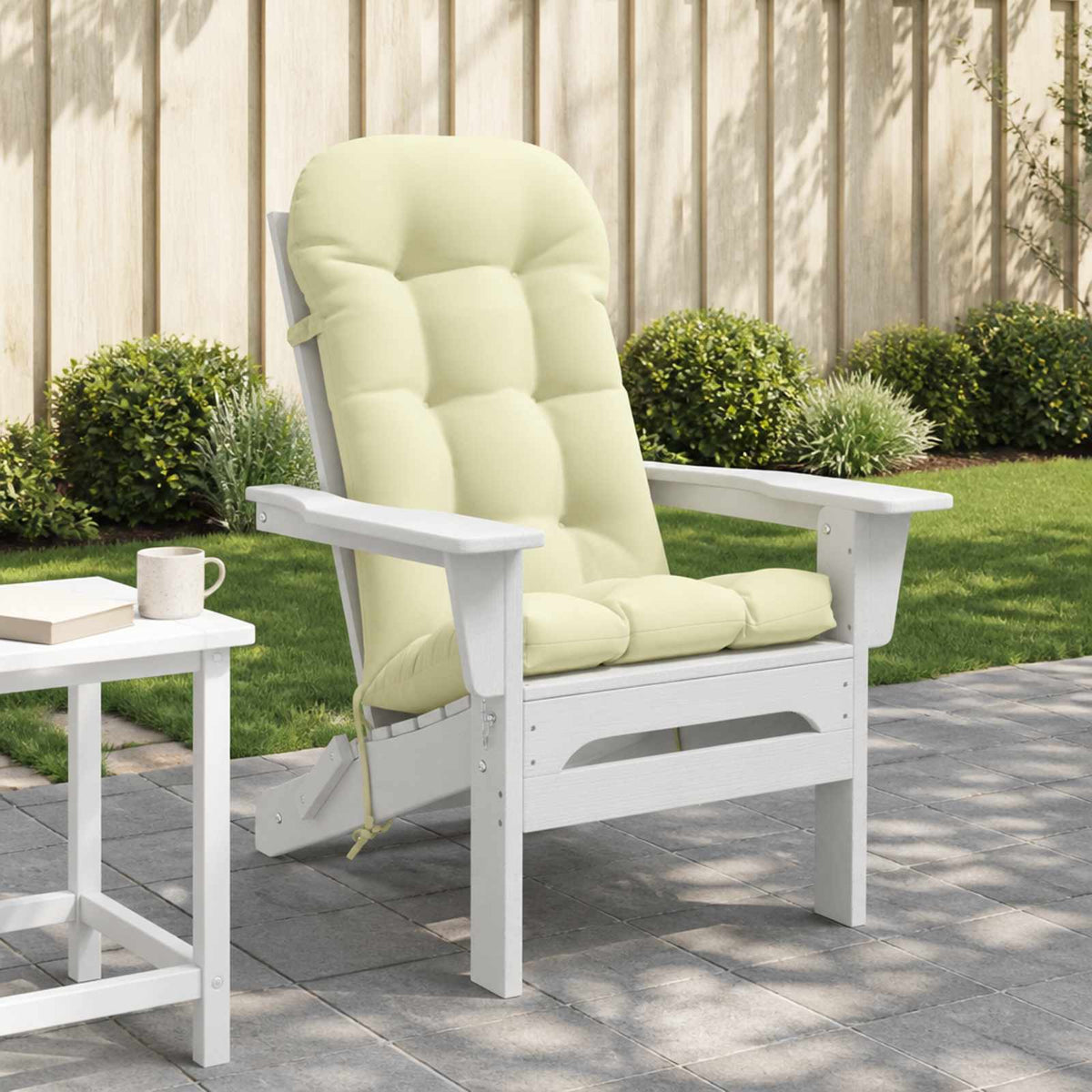 Vidaxl zon loungerkussen putten 100% polyester crèmekleurig