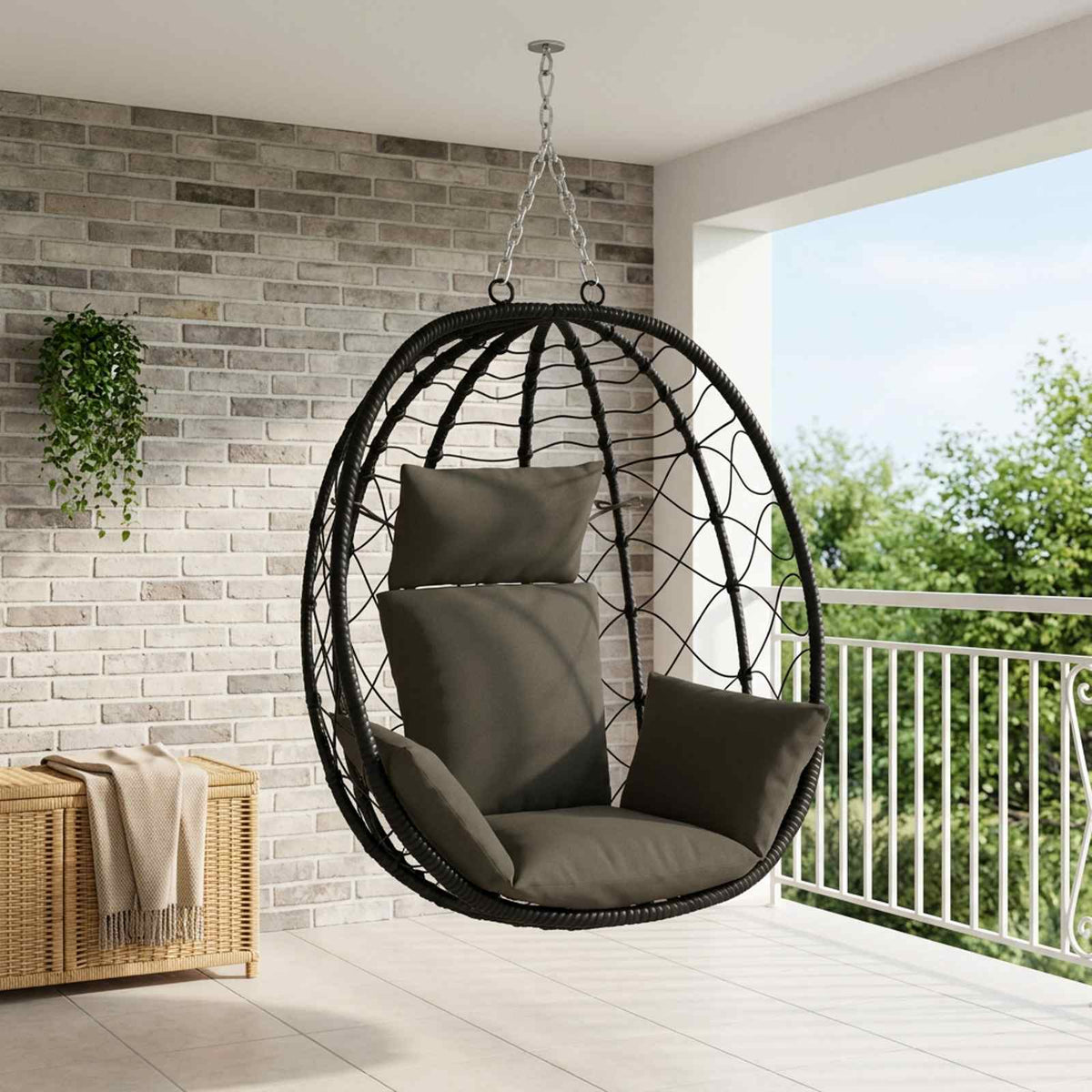 Vidaxl adirondack kussen putten 100% polyester antraciet