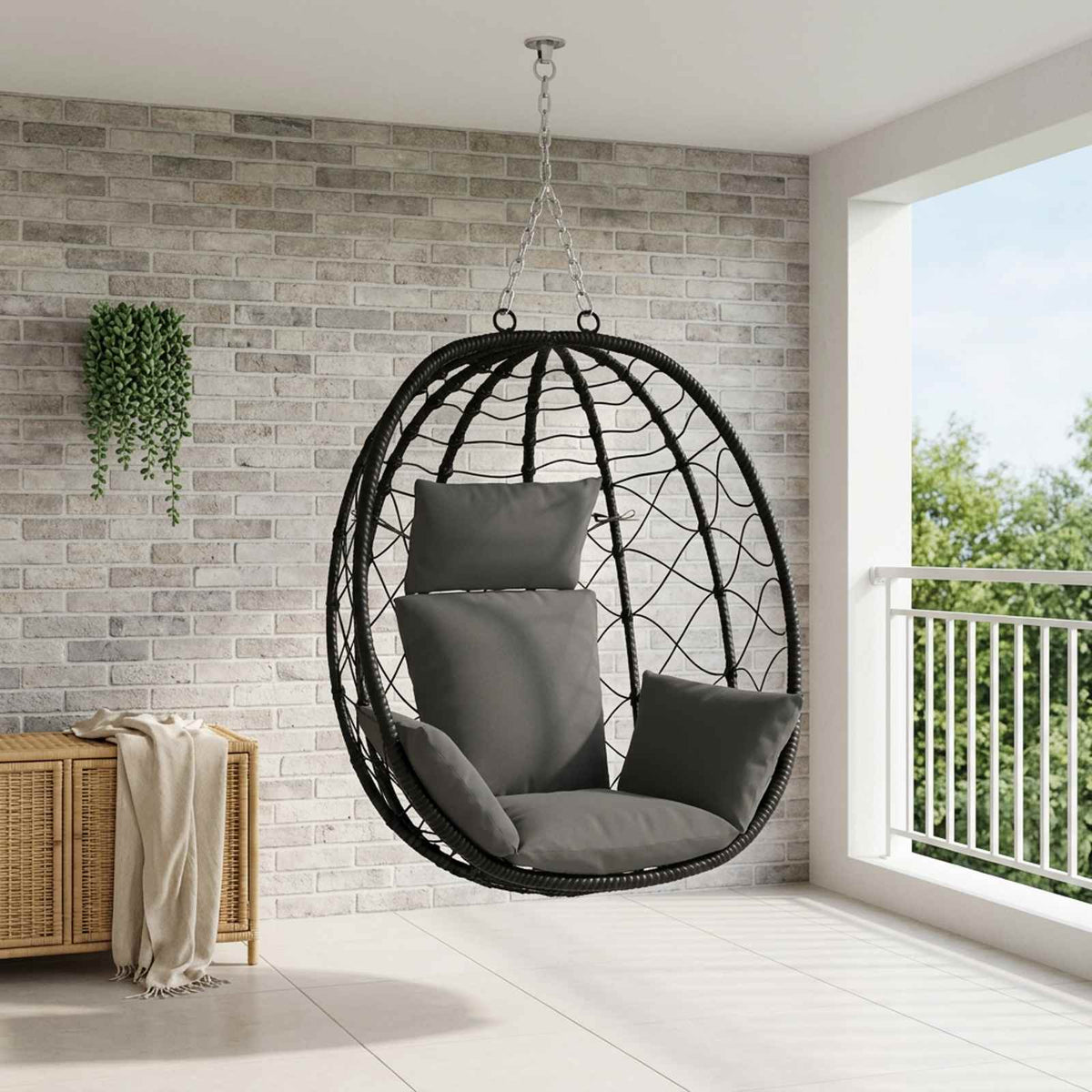 Vidaxl adirondack kussen putten 100% polyester antraciet