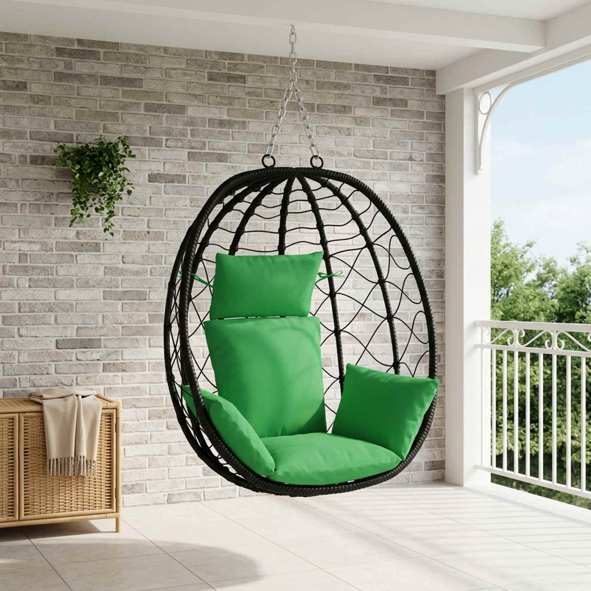 Vidaxl adirondack kussen putten 100% polyester groen 60 x 145 x 10 cm