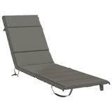 Vidaxl ligstoel kussen gemert 100% polyester grijs 200 x 50 x 3 cm