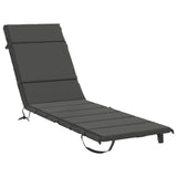 Vidaxl ligstoel kussen gemert 100% polyester antraciet 200 x 50 x 3 cm