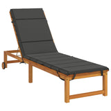 Vidaxl ligstoel kussen gemert 100% polyester antraciet 200 x 50 x 3 cm