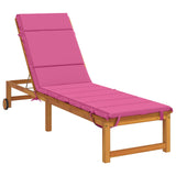 Vidaxl ligstoel kussen gemert 100% polyester roze 200 x 50 x 3 cm