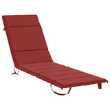 Vidaxl ligstoel kussen gemert 100% polyester wijnrood 200 x 50 x 3 cm