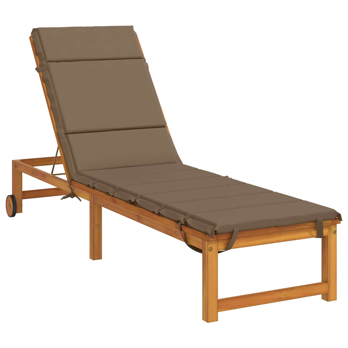 Vidaxl ligstoel kussen gemert 100% polyester taupe 200 x 55 x 3 cm