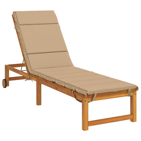 Vidaxl ligstoel kussen gemert 100% polyester zand 200 x 55 x 3 cm