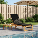 Vidaxl ligstoel kussen gemert 100% polyester zwart 200 x 50 x 3 cm