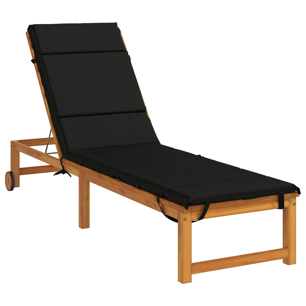Vidaxl ligstoel kussen gemert 100% polyester zwart 200 x 55 x 3 cm