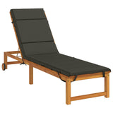 Vidaxl ligstoel kussen gemert 100% polyester antraciet 200 x 55 x 3 cm