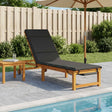 Vidaxl ligstoel kussen gemert 100% polyester antraciet 200 x 50 x 3 cm