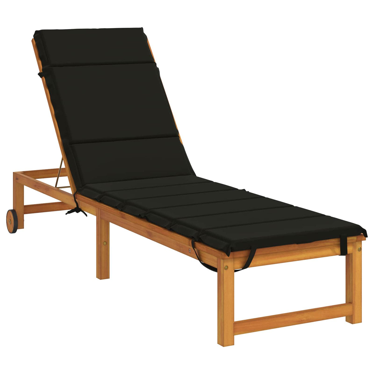 Vidaxl ligstoel kussen gemert 100% polyester zwart 200 x 55 x 3 cm
