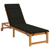 Vidaxl ligstoel kussen gemert 100% polyester zwart 200 x 55 x 3 cm