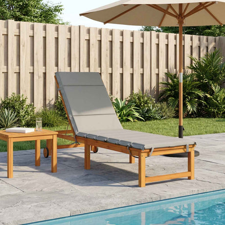 Vidaxl ligstoel kussen gemert 100% polyester grijs 200 x 50 x 3 cm