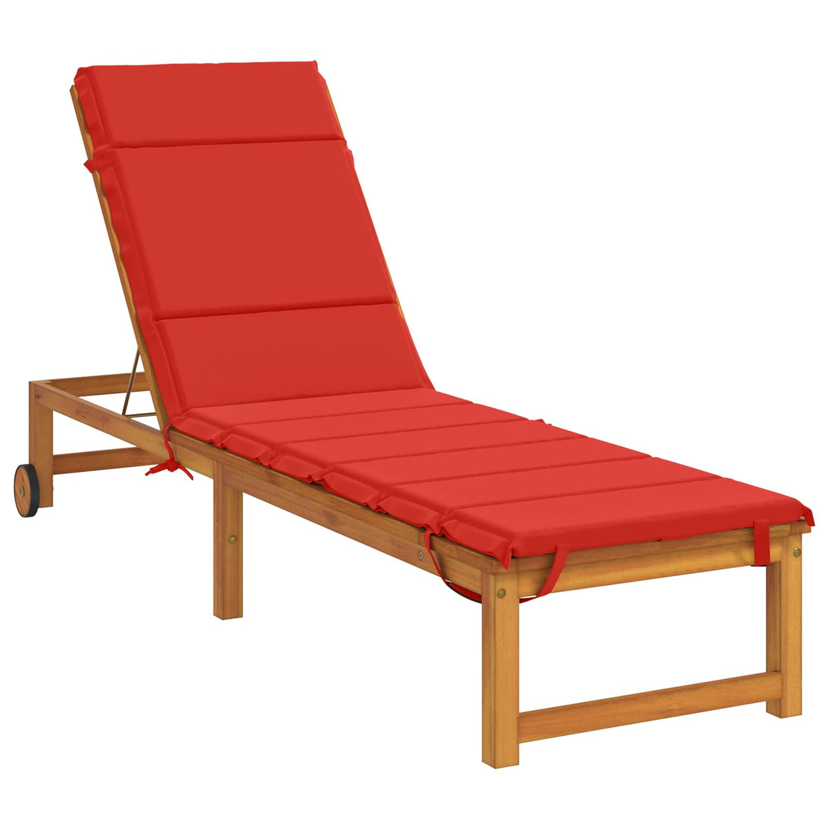 Vidaxl ligstoel kussen gemert 100% polyester rood 200 x 55 x 3 cm
