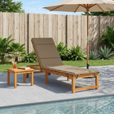 Vidaxl ligstoel kussen gemert 100% polyester taupe 200 x 60 x 3 cm