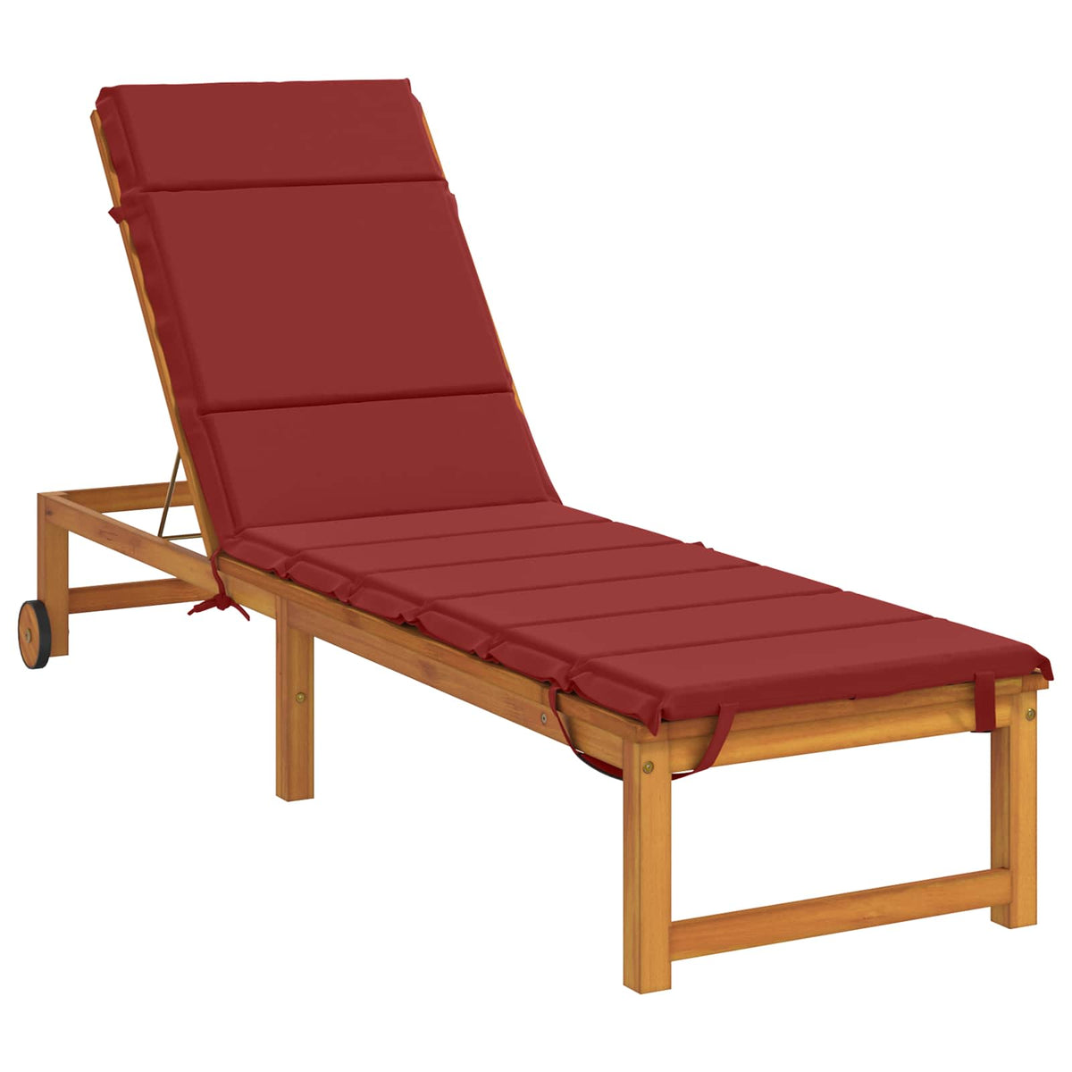 Vidaxl ligstoel kussen gemert 100% polyester wijnrood 200 x 55 x 3 cm