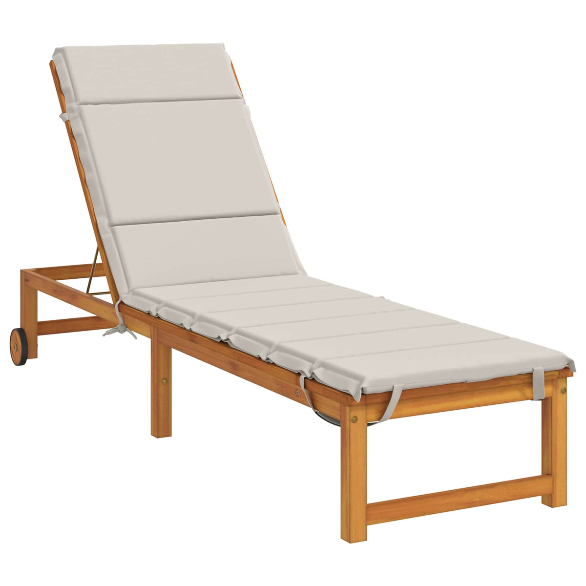 Vidaxl ligstoel kussen gemert 100% polyester wit 200 x 60 x 3 cm