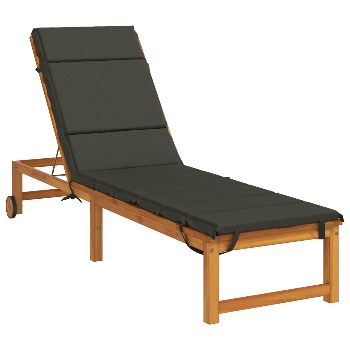 Vidaxl ligstoel kussen gemert 100% polyester antraciet 200 x 60 x 3 cm