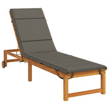 Vidaxl ligstoel kussen gemert 100% polyester grijs 200 x 60 x 3 cm