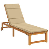 Vidaxl ligstoel kussen gemert 100% polyester beige 200 x 60 x 3 cm