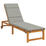 Vidaxl ligstoel kussen gemert 100% polyester grijs 200 x 60 x 3 cm