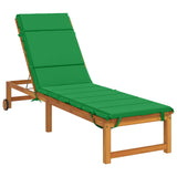 Vidaxl ligstoel kussen gemert 100% polyester groen 200 x 60 x 3 cm