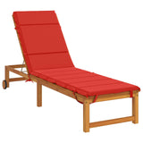 Vidaxl ligstoel kussen gemert 100% polyester rood 200 x 60 x 3 cm