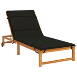 Vidaxl ligstoel kussen gemert 100% polyester zwart 200 x 70 x 3 cm