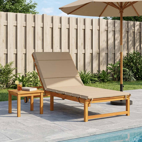 Vidaxl ligstoel kussen gemert 100% polyester zand 200 x 70 x 3 cm