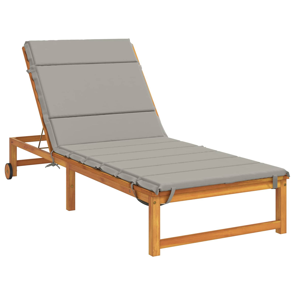 Vidaxl ligstoel kussen gemert 100% polyester grijs 200 x 80 x 3 cm