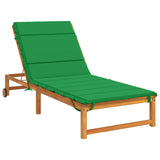 Vidaxl ligstoel kussen gemert 100% polyester groen 200 x 80 x 3 cm