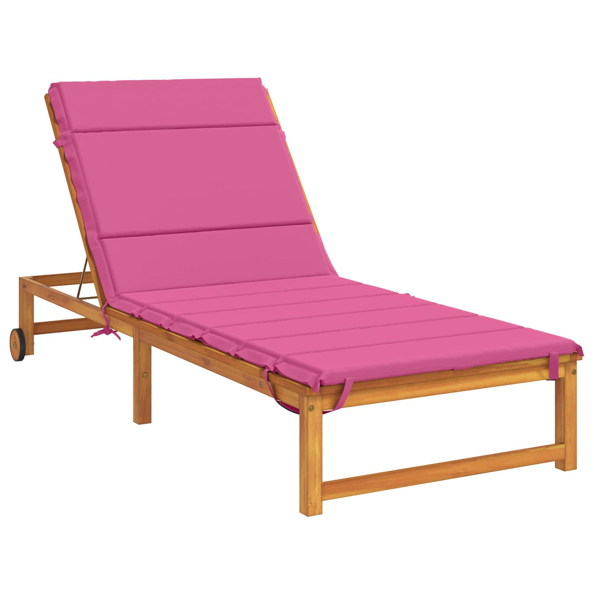Vidaxl ligstoel kussen gemert 100% polyester roze 200 x 80 x 3 cm