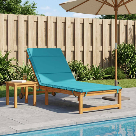 Vidaxl ligstoel kussen gemert 100% polyester turquoise 200 x 70 x 3 cm