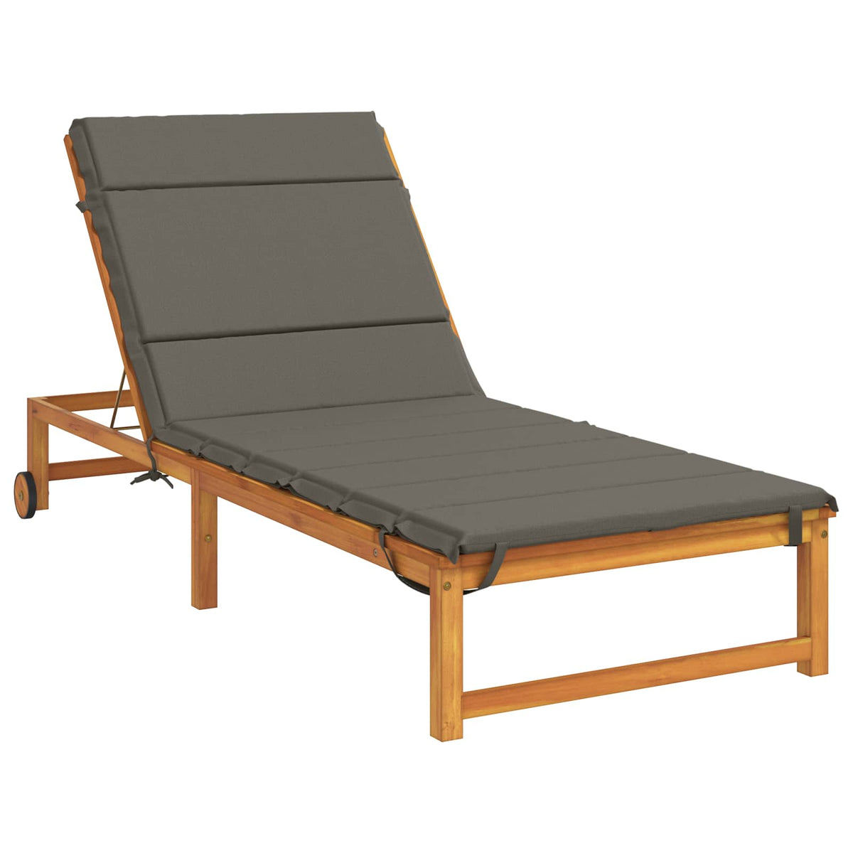 Vidaxl ligstoel kussen gemert 100% polyester grijs 200 x 90 x 3 cm