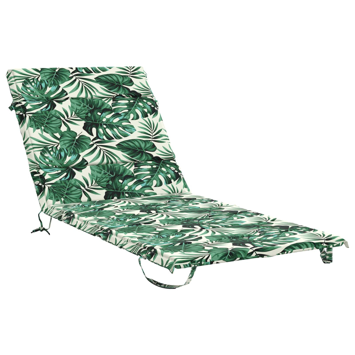 Vidaxl ligstoel kussen gemert 100% polyester bladpatroon