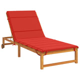 Vidaxl ligstoel kussen gemert 100% polyester rood 200 x 90 x 3 cm