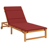 Vidaxl ligstoel kussen gemert 100% polyester wijnrood 200 x 90 x 3 cm