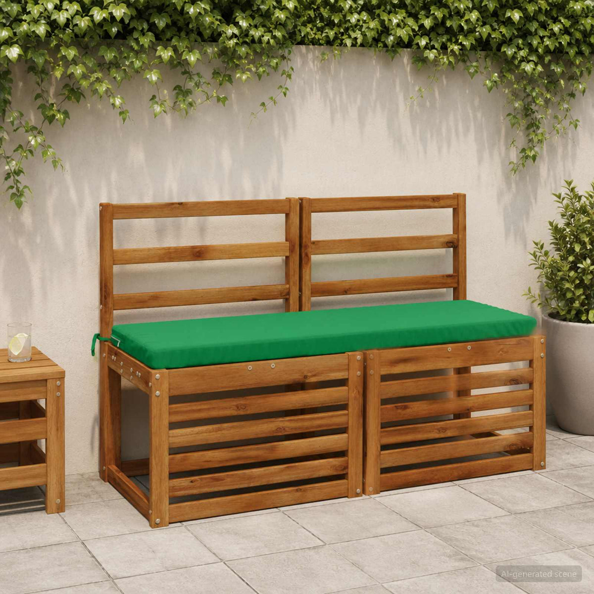 Vidaxl 2-delige bankkussens soest 100% polyester groen 120 x 40 x 5 cm